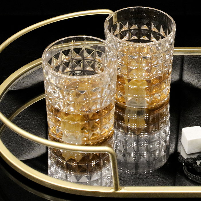 Home Deco Factory Juego de 4 Vasos Whisky Colección Cocktail Vidrio/Cristal Máquina