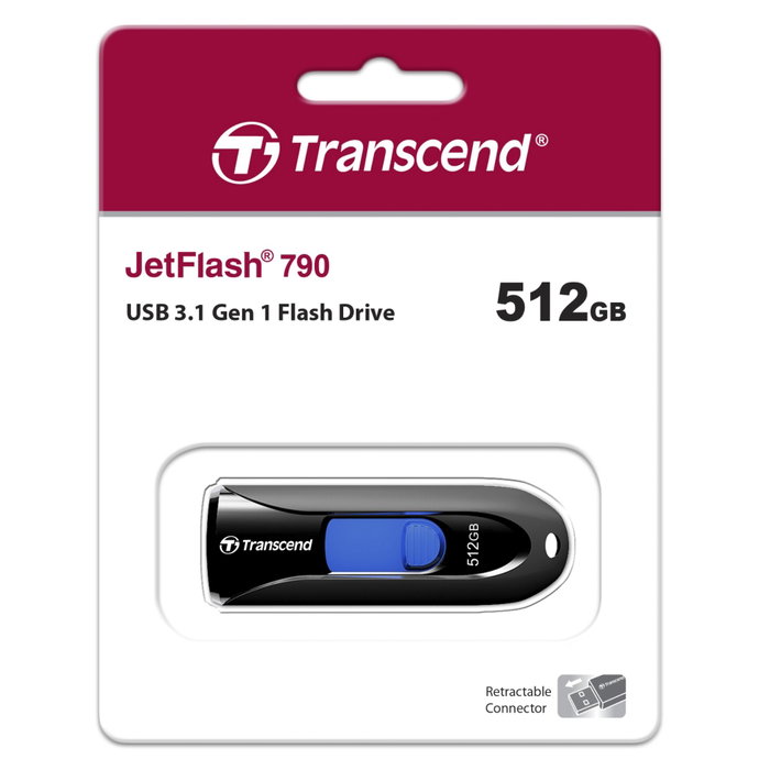 Transcend JetFlash 790 512GB USB 3.2 Gen 1 Negro