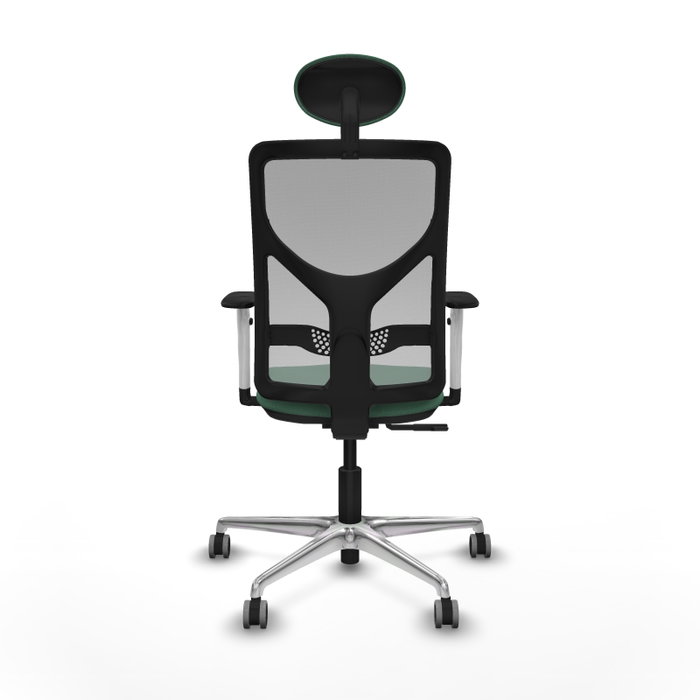 PIQUERAS Y CRESPO Silla de oficina Motilla con mecanismo Sincro, Verde esmeralda y Gris