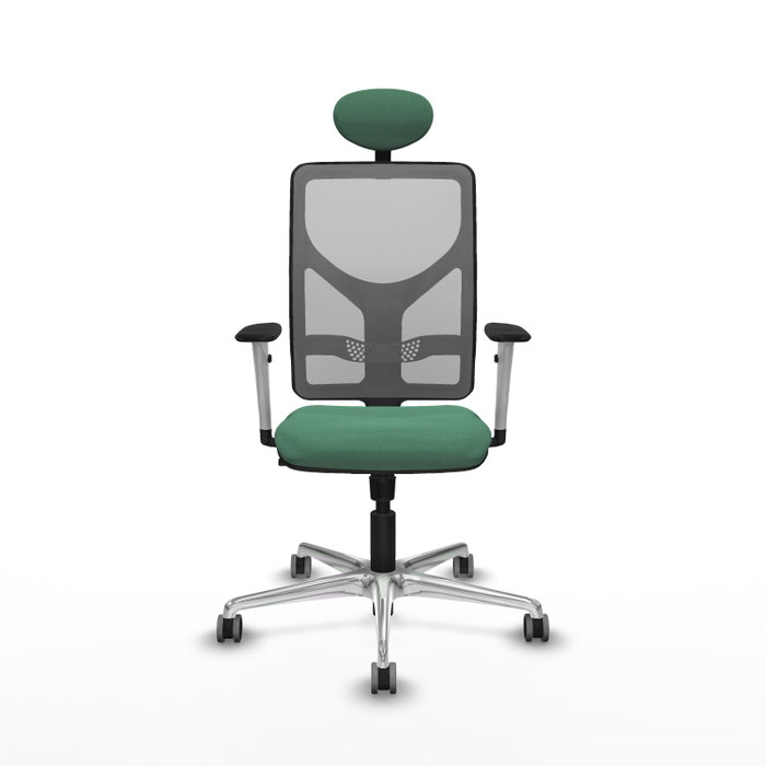 PIQUERAS Y CRESPO Silla de oficina Motilla con mecanismo Sincro, Verde esmeralda y Gris