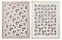 DKD Home Decor Set de 2 Cuadros Modernos en Lienzo Beige, Blanco y Dorado