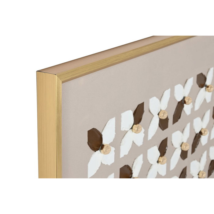 DKD Home Decor Set de 2 Cuadros Modernos en Lienzo Beige, Blanco y Dorado DKD Home Decor Set de 2 Cuadros Modernos en Lienzo Beige, Blanco y Dorado