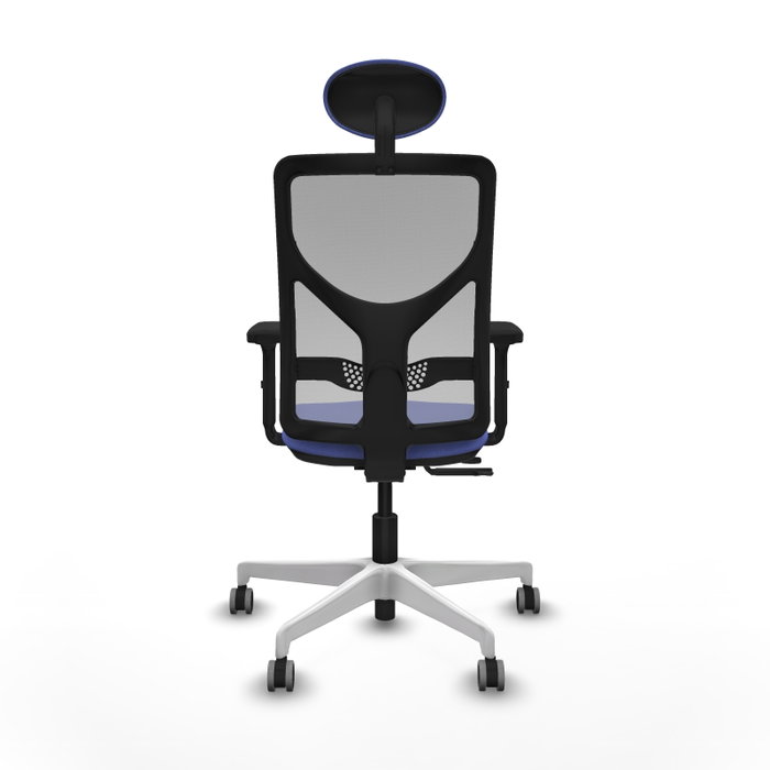 PIQUERAS Y CRESPO Silla de oficina Motilla con mecanismo Sincro/Traslack, Azul claro y Gris