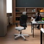 PIQUERAS Y CRESPO Silla de oficina Motilla con mecanismo Sincro/Traslack, Azul claro y Gris
