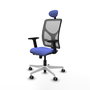 PIQUERAS Y CRESPO Silla de oficina Motilla con mecanismo Sincro/Traslack, Azul claro y Gris