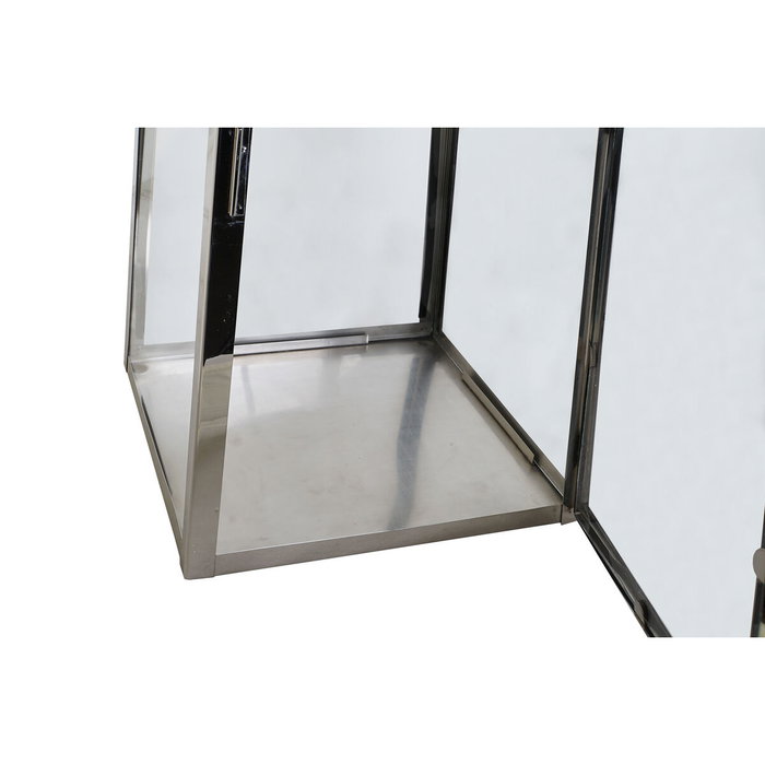 DKD Home Decor Farola de Acero y Cristal Cromado Plateado 30x30x66 cm