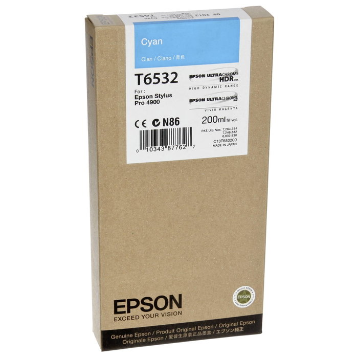 Epson T6532 Cartucho de Tinta Cian 200 ml Epson T6532 Cartucho de Tinta Cian 200 ml