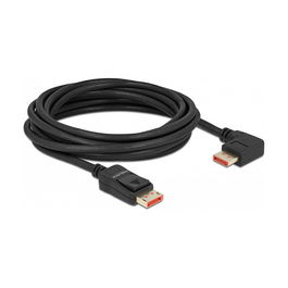 DeLOCK Cable DisplayPort Macho Recto a Macho 90° Derecha Angular 8K 60 Hz 5 m - DisplayPort 1.4, 32.4 Gbit/s, 7680x4320