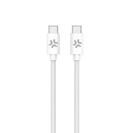 Celly Cable USB-C a USB-C 1.5m trenzado de algodón blanco