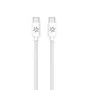 Celly Cable USB-C a USB-C 1.5 Metros, Tejido de Algodón Blanco, Carga Rápida 60W, Compatible con iPhone 15 y Smartphones Android