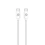 Celly Cable USB-C a USB-C 1.5 Metros, Tejido de Algodón Blanco, Carga Rápida 60W, Compatible con iPhone 15 y Smartphones Android