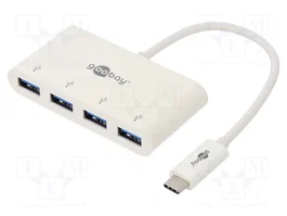 GOOBAY Hub USB 3.0 con 4 puertos USB-A y 1 puerto USB-C Blanco