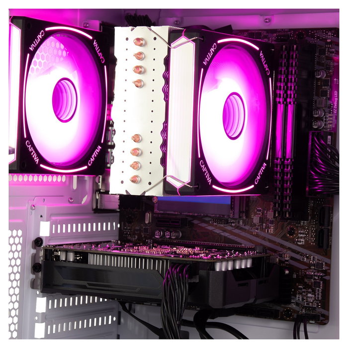 Captiva Advanced Gaming R94-169 PC: AMD Ryzen 7 5700X 3.4 GHz, 32 GB RAM, 1 TB SSD, NVIDIA GeForce RTX 5060 Ti 8 GB, Wi-Fi 6, Windows 11 Home, Blanco