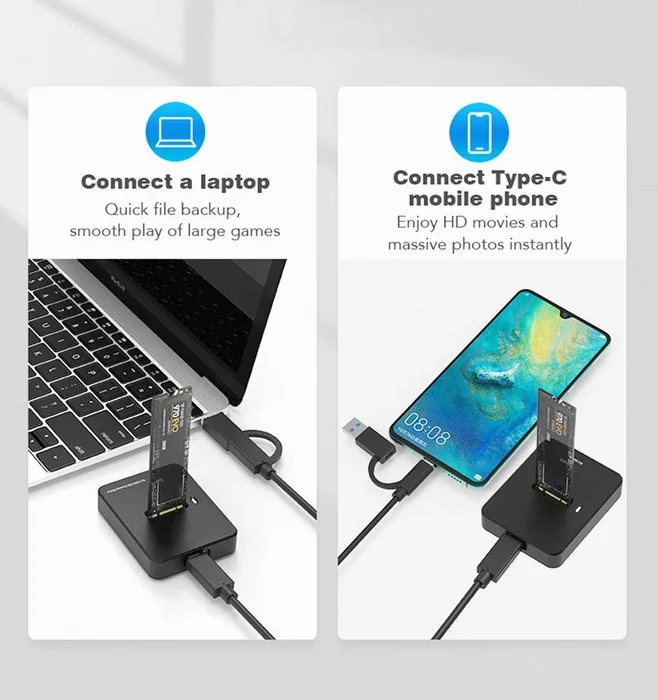 Gembird DD-U3M2 Base de conexión para SSD M.2 USB 3.2 Gen 1 Type-C Negro Gembird DD-U3M2 Base de conexión para SSD M.2 USB 3.2 Gen 1 Type-C Negro