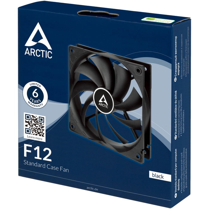 ARCTIC F12 Ventilador de Carcasa para PC 120mm, 1350 RPM, Bajo Ruido, Negro