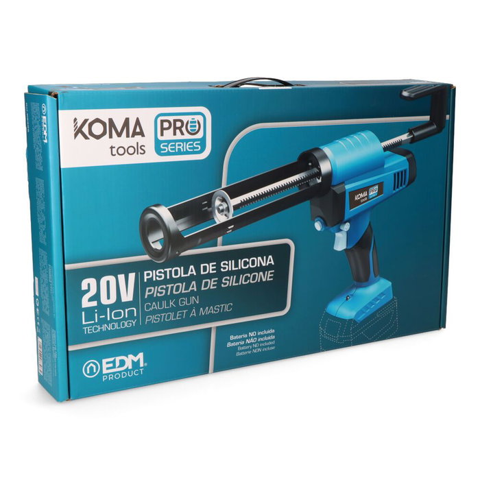 Koma Tools Pistola de Silicona 20V-PS 2000N 30-480 mm/min Pro Series Luz de Trabajo Sin Batería Azul/Negro Koma Tools Pistola de Silicona 20V-PS 2000N 30-480 mm/min Pro Series Luz de Trabajo Sin Batería Azul/Negro