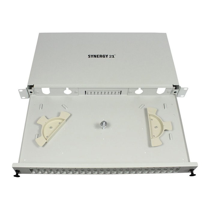 Synergy21 LWL-Patchpanel para 24xSC-Duplex/LC-Quad, 19/1HE, Gris claro