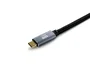Equip 128357 Cable USB USB-C a USB-C 3.2 Gen 2 (10 Gbps, PD 100W, 5A) 2 Metros Negro, Malla de Algodón, 4K@60Hz, Chipset E-Mark, Conectores Dorados