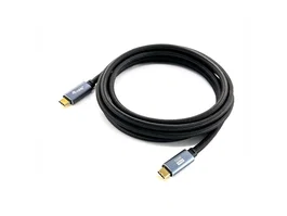 Equip 128357 Cable USB USB-C a USB-C 3.2 Gen 2 (10 Gbps, PD 100W, 5A) 2 Metros Negro, Malla de Algodón, 4K@60Hz, Chipset E-Mark, Conectores Dorados