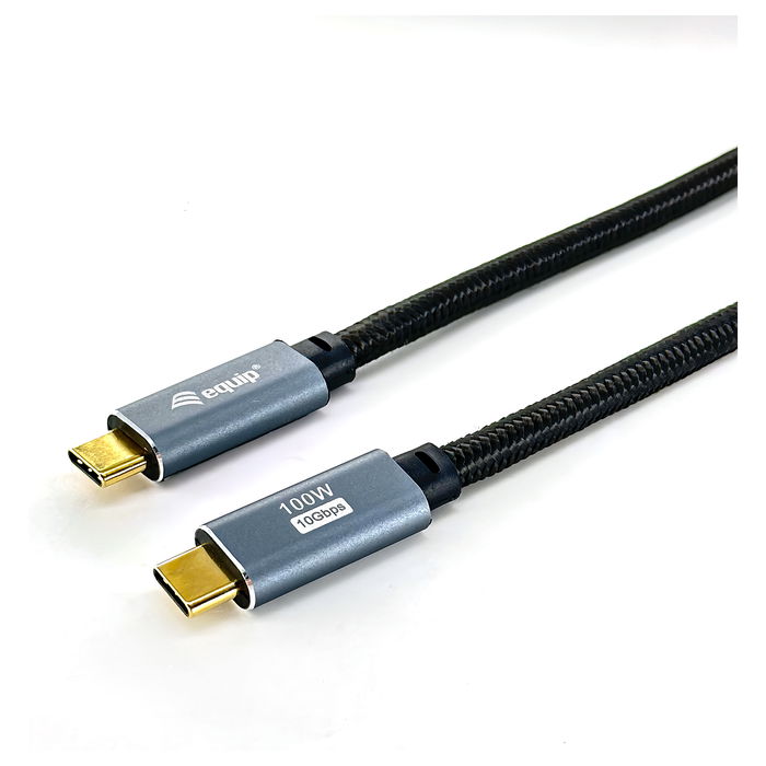 EQUIP 128357 Cable USB-C 3.2 Gen 2 Macho a Macho 2m 100W 4K/60Hz Negro