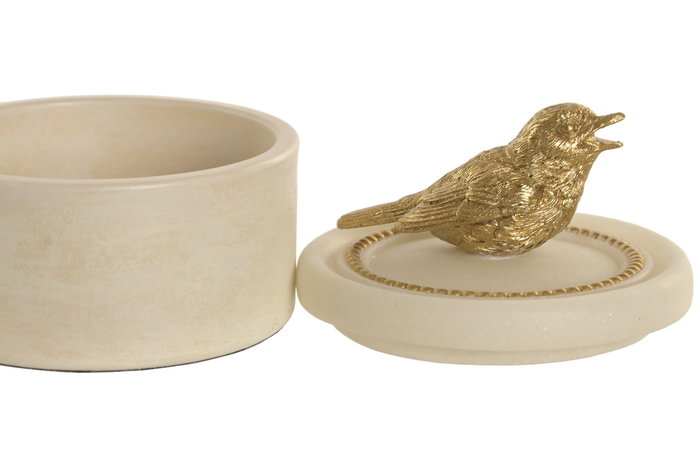 DKD Home Decor Joyero de Resina Pájaro Blanco y Dorado 12x12x12 cm DKD Home Decor Joyero de Resina Pájaro Blanco y Dorado 12x12x12 cm