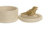 DKD Home Decor Joyero de Resina Pájaro Blanco y Dorado 12x12x12 cm