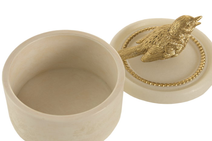 DKD Home Decor Joyero de Resina Pájaro Blanco y Dorado 12x12x12 cm DKD Home Decor Joyero de Resina Pájaro Blanco y Dorado 12x12x12 cm