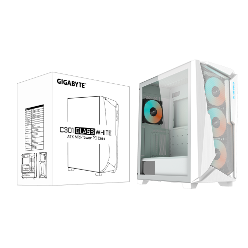 Gigabyte AORUS C301 Glass White V2 Blanco Gigabyte AORUS C301 Glass White V2 Blanco