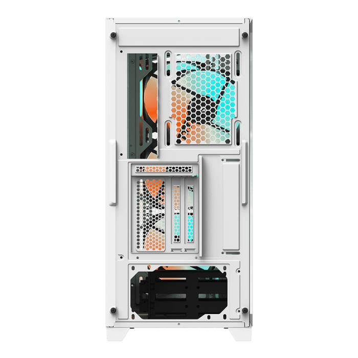 Gigabyte C301GW - Torre Media ATX para Gaming, Blanca, con 4 Ventiladores ARGB y Panel Lateral de Vidrio Templado, Soporte E-ATX, Tarjeta Gráfica de 40 cm