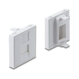 DeLOCK 81552 Soporte para módulo Keystone de 1 puerto con tapa protectora, 45 x 45 mm, Blanco