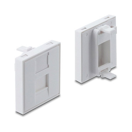 DeLOCK 81552 Soporte para módulo Keystone de 1 puerto con tapa protectora, 45 x 45 mm, Blanco DeLOCK 81552 Soporte para módulo Keystone de 1 puerto con tapa protectora, 45 x 45 mm, Blanco