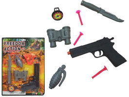 Rama Pistola militar con accesorios 28,5x39 cm