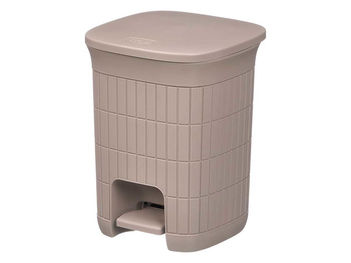 Stefanplast Papelera Domus Pequeña con Pedal, Cubo Extraíble, 6 Litros, Color Beige, Dimensiones 20.5x27x20.5 cm (Set de 6)