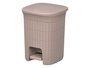 Stefanplast Papelera Domus Pequeña con Pedal, Cubo Extraíble, 6 Litros, Color Beige, Dimensiones 20.5x27x20.5 cm (Set de 6)
