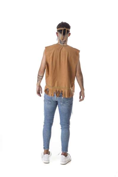 Creaciones Llopis Disfraz Adulto Hippie Chaleco Peace Talla M Marrón