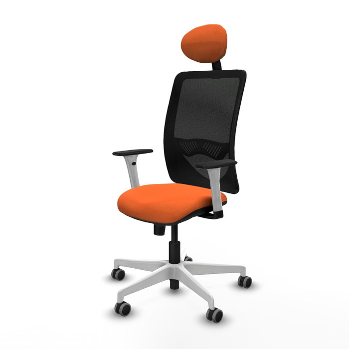 PIQUERAS Y CRESPO Silla de oficina Zulema con mecanismo Sincro, Naranja y Negro