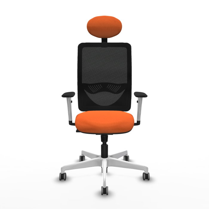 PIQUERAS Y CRESPO Silla de oficina Zulema con mecanismo Sincro, Naranja y Negro