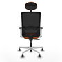 PIQUERAS Y CRESPO Silla de oficina Zulema con mecanismo Sincro, Naranja y Negro