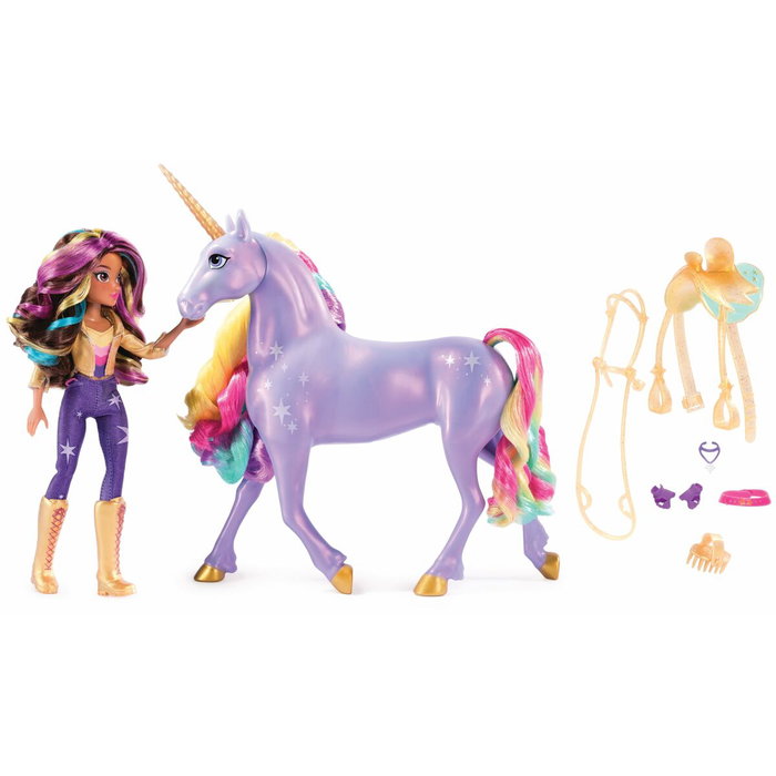 Spin Master Unicorn Academy Muñeca Sophia y Unicornio Wildstar con luz