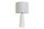 DKD Home Decor Urban Lámpara de Sobremesa Blanca, Gres y Poliéster, 62 cm de Alto, Tipo Bombilla E27