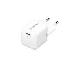 Intenso Adaptador de Corriente USB-C GaN 30W 7803022 - Carga Rápida Universal para Smartphone, Tablet y Portátil - Blanco, Enchufe UE