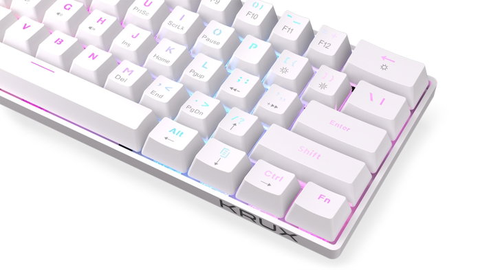 Krux Krux Qara 60% Blanco Teclado Gaming Mecánico Outemu Red RGB Krux Krux Qara 60% Blanco Teclado Gaming Mecánico Outemu Red RGB