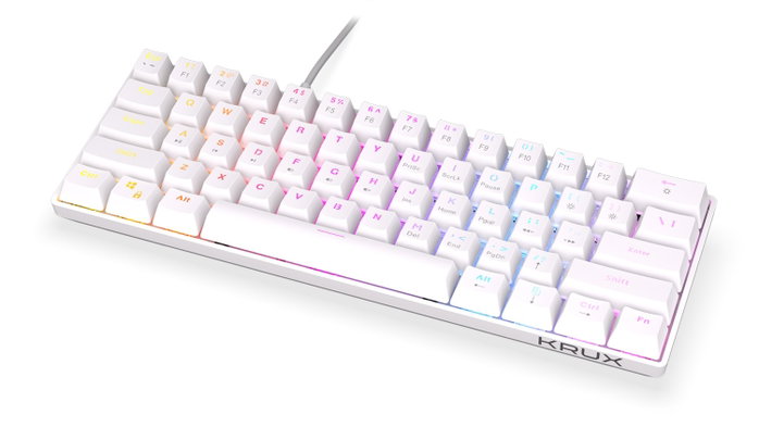 Krux Krux Qara 60% Blanco Teclado Gaming Mecánico Outemu Red RGB Krux Krux Qara 60% Blanco Teclado Gaming Mecánico Outemu Red RGB