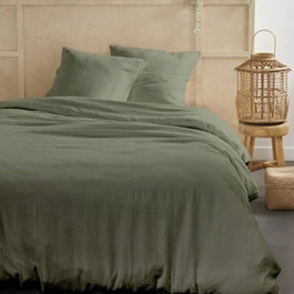 Today Juego de cama Salvia 2 personas 260x240cm con Gasa de algodón lisa