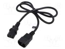 POS Cable de alimentación H05VV-F C13 hembra a C14 macho 1m