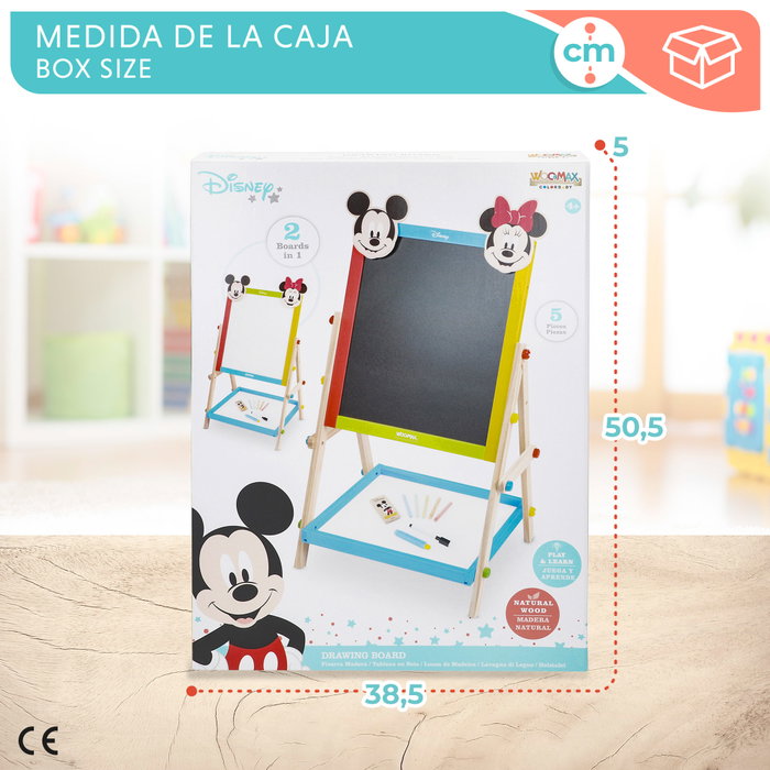 WOOMAX Disney Pizarra de madera 2 en 1 Mickey y Minnie WOOMAX Disney Pizarra de madera 2 en 1 Mickey y Minnie