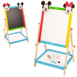 WOOMAX Disney Pizarra de madera 2 en 1 Mickey y Minnie