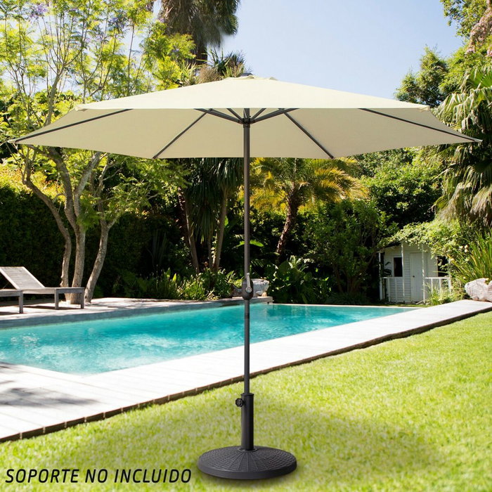 Color Baby Parasol Terraza 300 cm con chimenea y mástil de aluminio crema