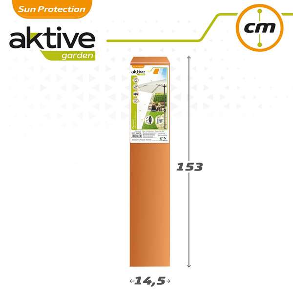 Color Baby Parasol Terraza 300 cm con Chimenea y Mástil de Aluminio 3,8 cm Color Crema