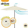 Color Baby Parasol Terraza 300 cm con Chimenea y Mástil de Aluminio 3,8 cm Color Crema